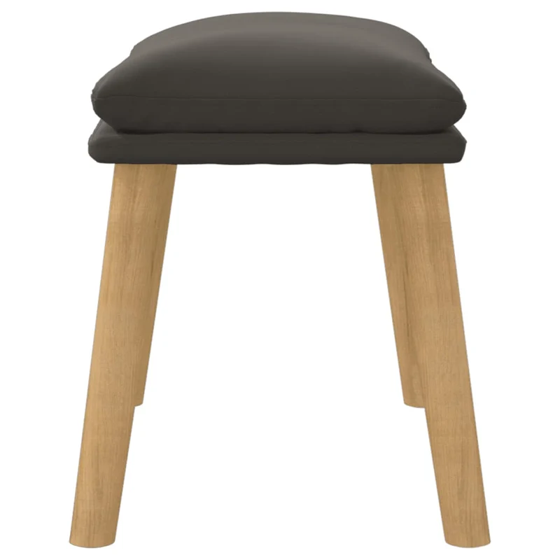 Repose-pieds tabouret 45 x 29,5 x 35 cm velours gris DEC030293