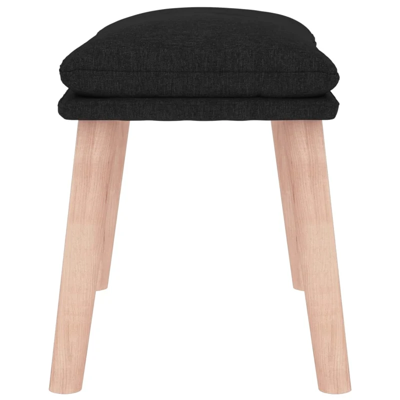 Repose-pieds tabouret 45 x 29,5 x 35 cm tissu noir DEC030469