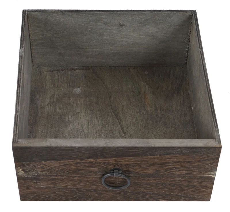 Commode 4 tiroirs style vintage shabby chic 70x33x26 cm bois de paulownia MDF marron 04_0011427