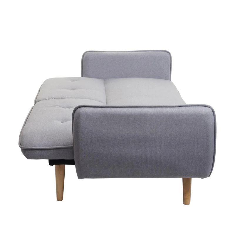 Canapé convertible 3 places avec dossier réglable 185 cm tissu polyester gris 04_0010692