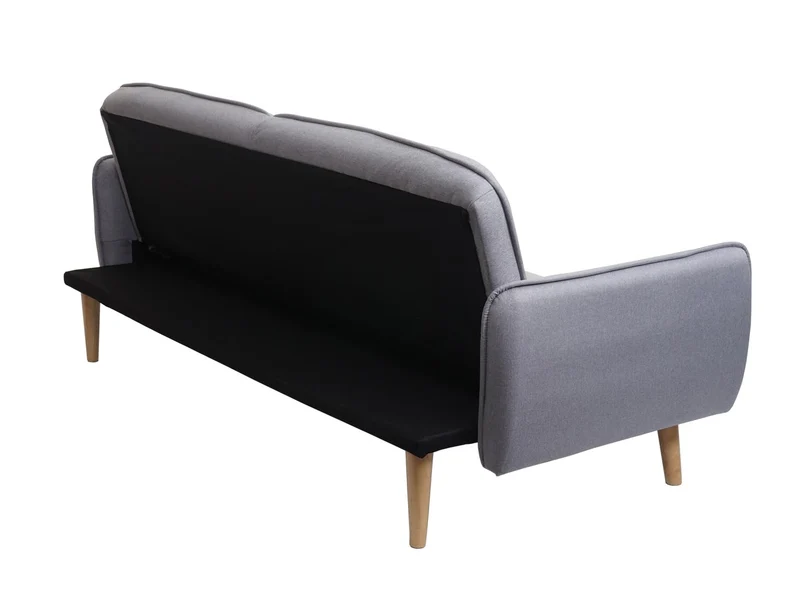 Canapé convertible 3 places avec dossier réglable 185 cm tissu polyester gris 04_0010692