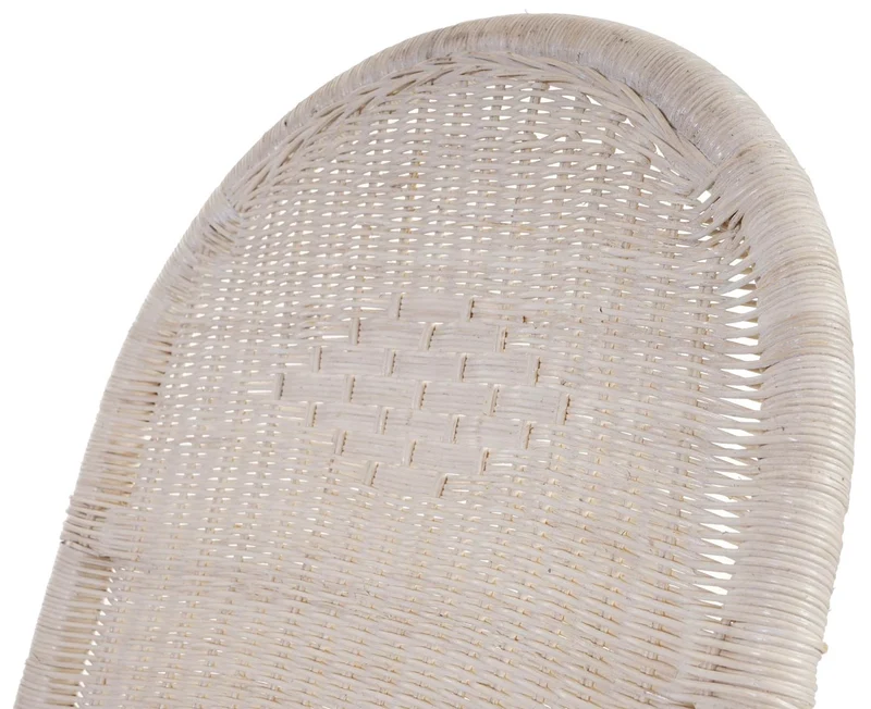 Fauteuil à bascule en rotin avec coussin épais 101x58x115 cm rotin blanc coussin vert 04_0011394