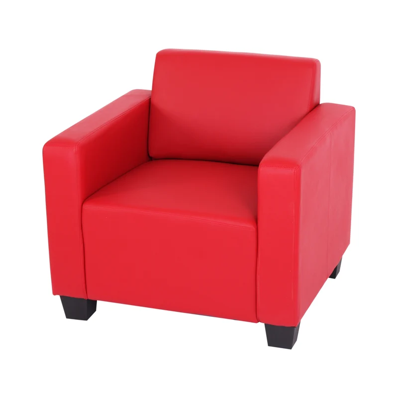 Fauteuil lounge design 76x82x72 cm similicuir polyuréthane rouge 04_0011522