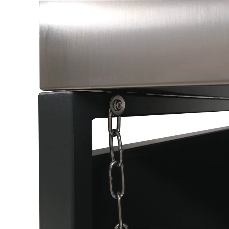 Cache poubelles triple avec jardinière intégrée 125x196x84 cm acier galvanisé inox anthracite 04_0009316