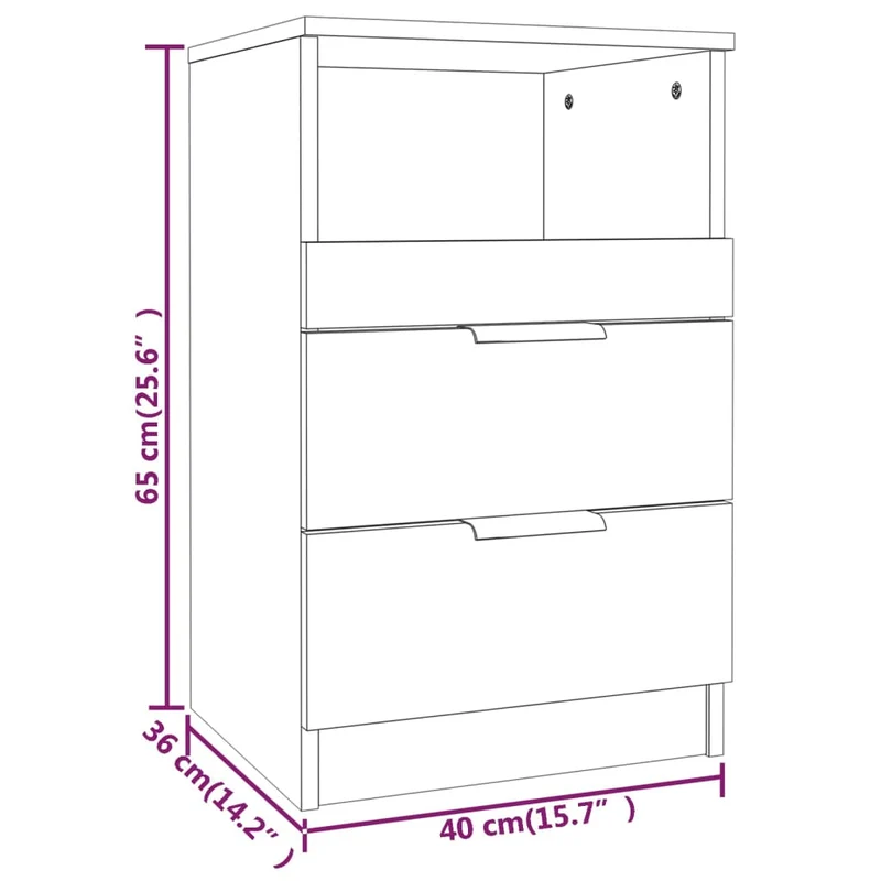 Lot de 2 tables de chevet avec tiroirs 40 x 36 x 65 cm en bois d'ingénierie couleur chêne DEC035296