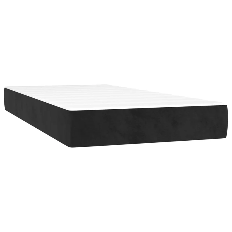 Cadre de lit LED avec sommier tête de lit matelas 100x200 cm tissu velours noir TDL0209318