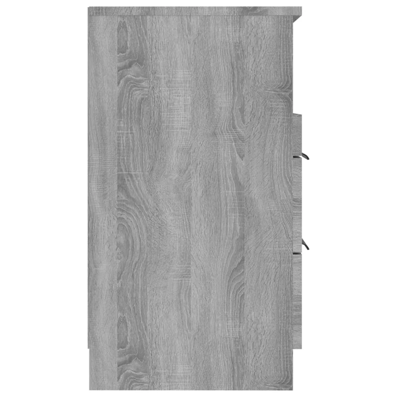 Table de chevet avec deux tiroirs et compartiment ouvert 40 x 36 x 65 cm bois d'ingénierie gris DEC034688