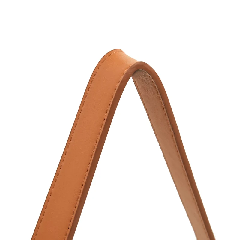 Miroir mural avec sangle marron 40 cm en bois doré DEC022903