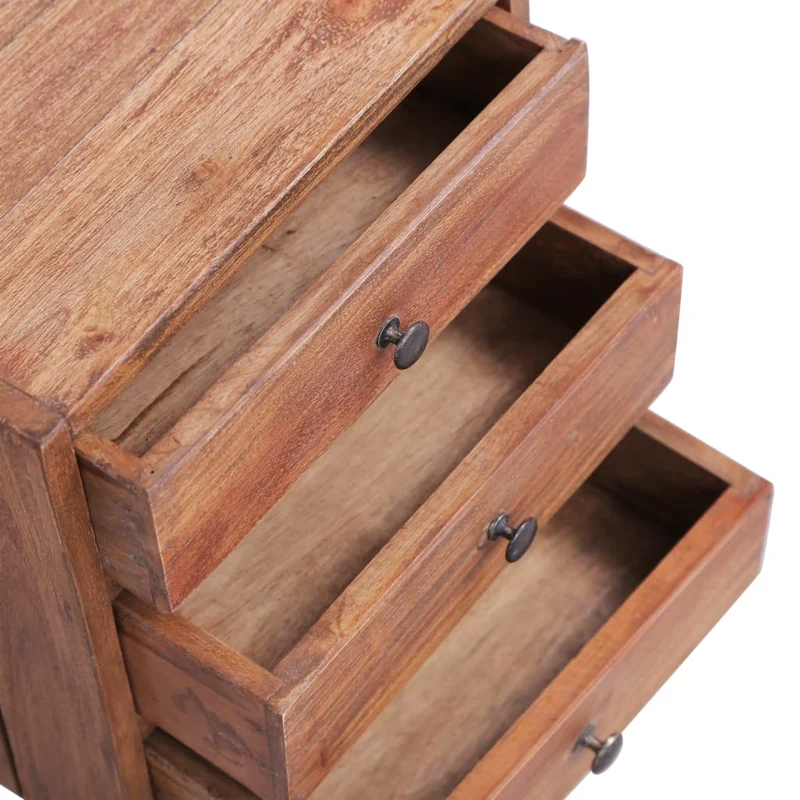 Table de chevet avec 3 tiroirs 35 x 25 x 35 cm bois d'acajou massif DEC033110