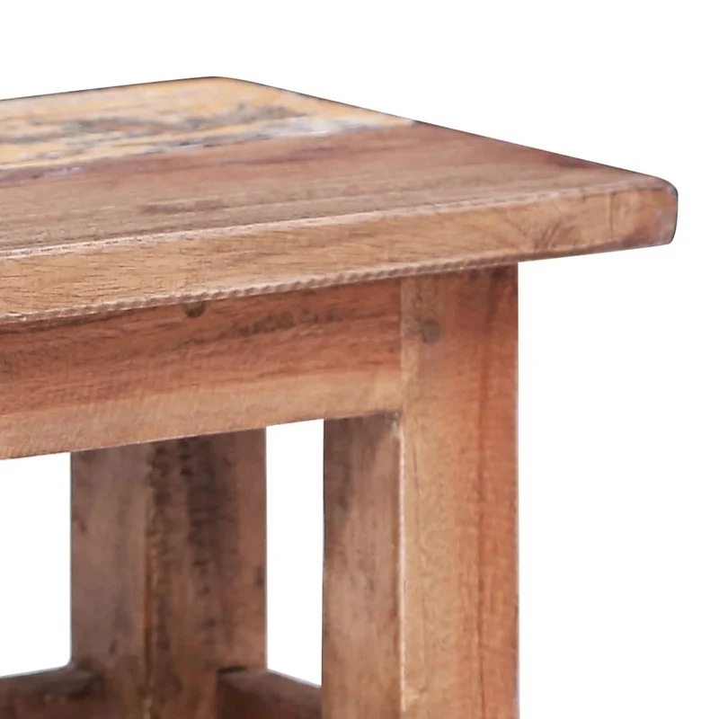Lot de 2 tables d'appoint gigognes en bois d'acajou massif effet vieilli DEC032687