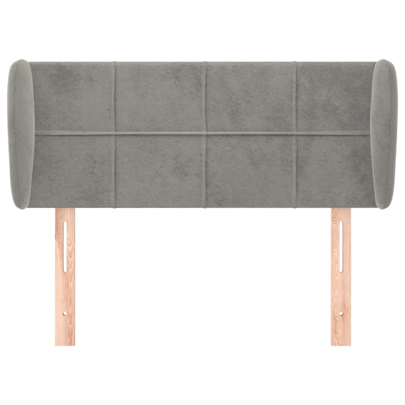 Tête de lit accessoire couchage chambre à coucher meuble avec rebord latéral 83 x 23 x 78/88 cm tissu velours gris clair TDL0205116