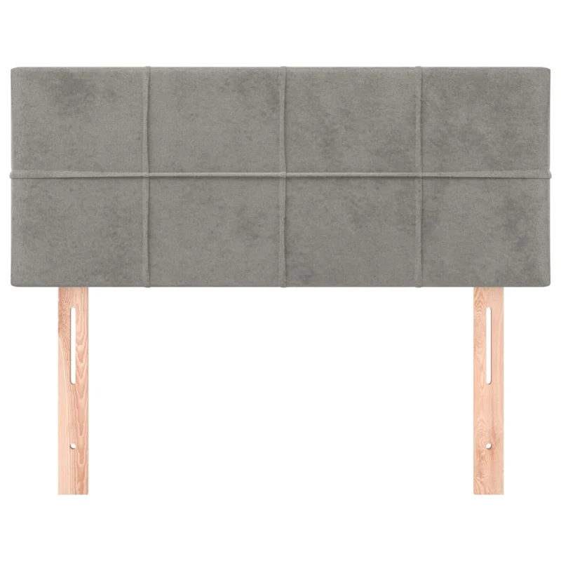 Tête de lit accessoire couchage chambre à coucher meuble 80 x 5 x 78/88 cm tissu velours gris clair TDL0203215
