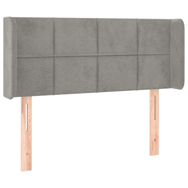 Tête de lit accessoire couchage chambre à coucher meuble à LED 83 x 16 x 78/88 cm tissu velours gris clair TDL0201246