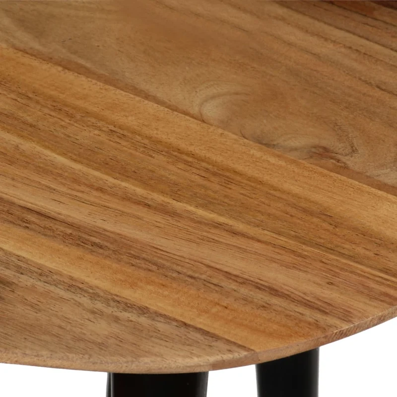 Lot de 3 tables d'appoint en bois d'acacia massif marron et acier DEC040449