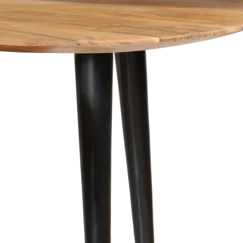 Lot de 3 tables d'appoint en bois d'acacia massif marron et acier DEC040449