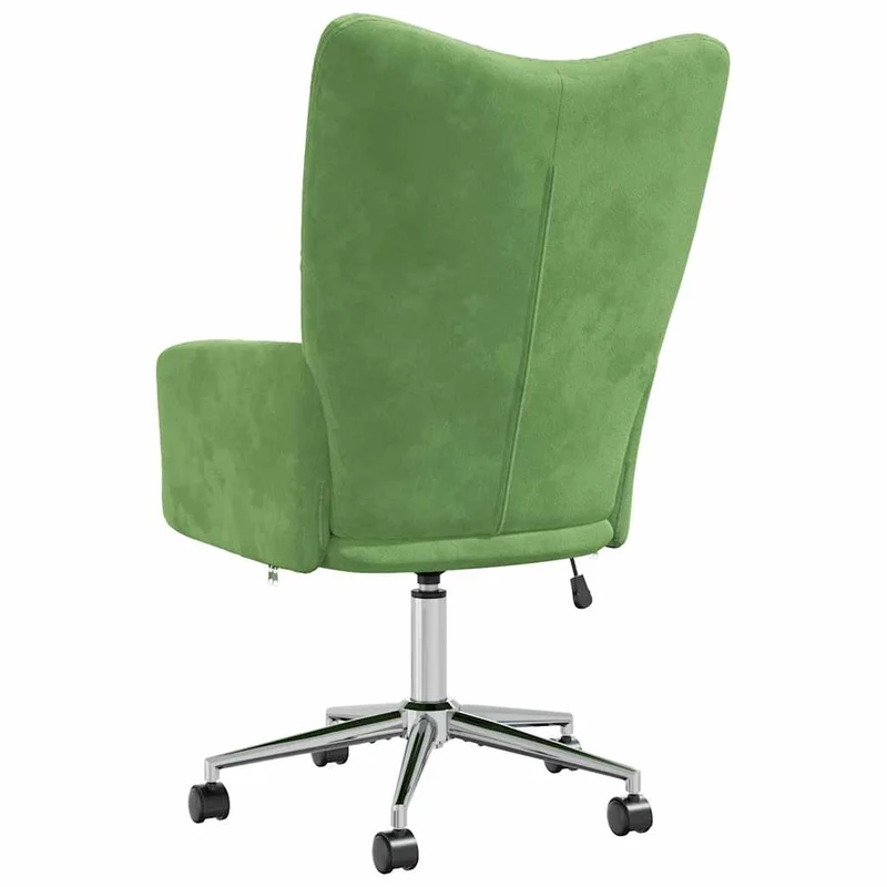 Fauteuil lounge chaise de canapé sur roulettes design moderne en velours vert clair DEC026777