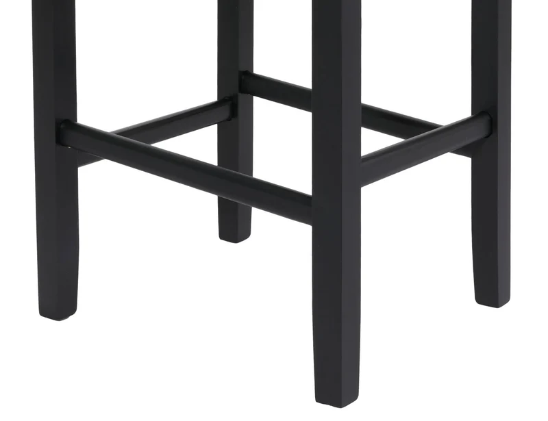 Lot de 2 tabourets de bar avec dossier et repose-pieds revêtement en cuir véritable marron structure en bois pieds foncés 04_0011613