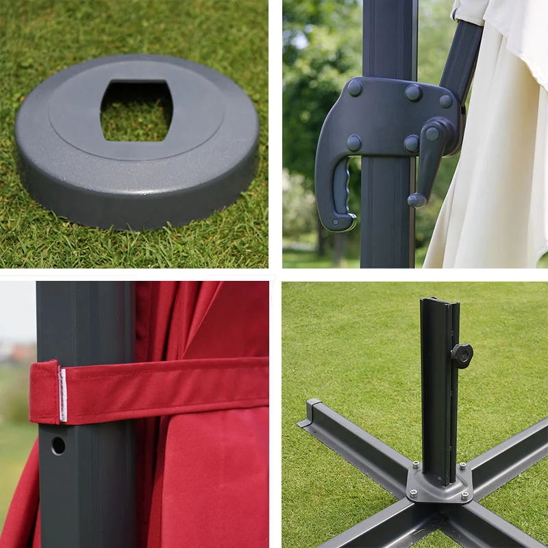 Parasol déporté 3x4 m diamètre 5 m inclinable aluminium polyester bordeaux 04_0007962