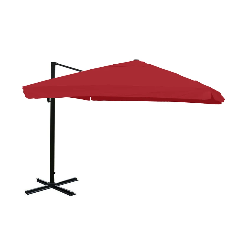 Parasol déporté 3x3 m diamètre 4,3 m inclinable non orientable sans pied aluminium polyester bordeaux 04_0007928