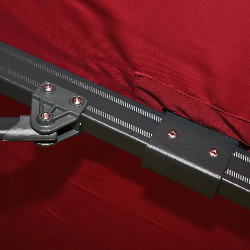Parasol déporté 3x3 m diamètre 4,3 m inclinable non orientable sans pied aluminium polyester bordeaux 04_0007928