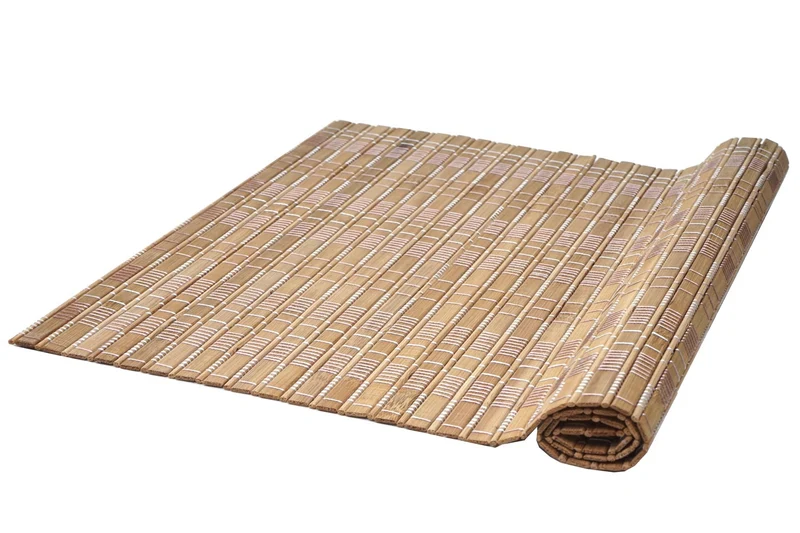 Set de 6 sets de table 45 x 30 cm bambou lavable enroulable brun foncé 04_0011124