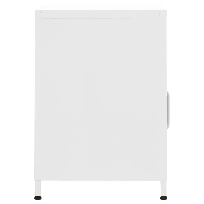 Table de chevet avec étagère ouverte avec porte 35 x 35 x 51 cm acier blanc DEC033300