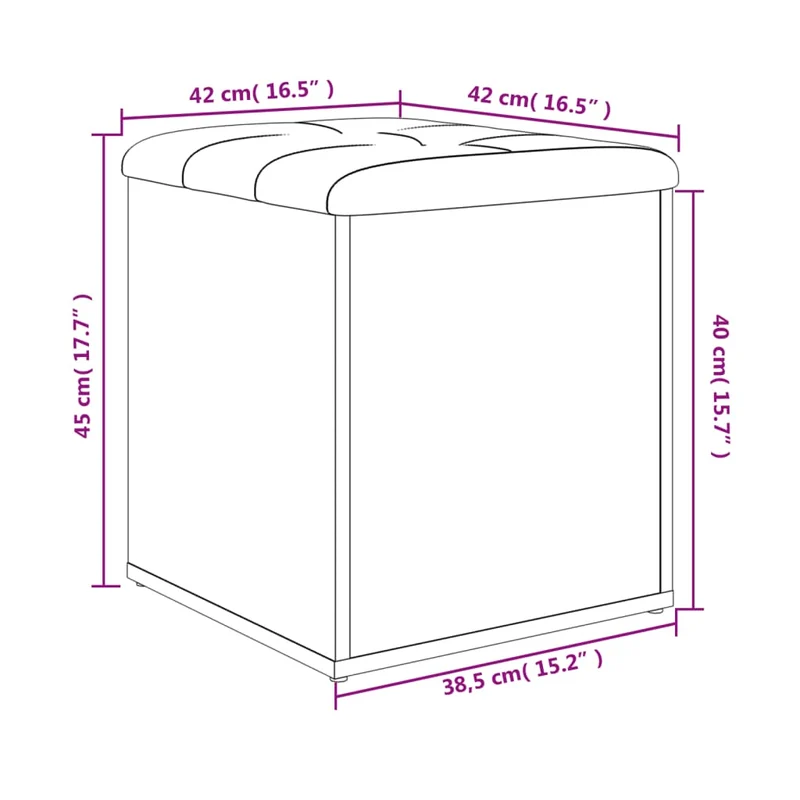 Banc banquette de rangement blanc 42 x 42 x 45 cm bois d'ingénierie blanc DEC024709