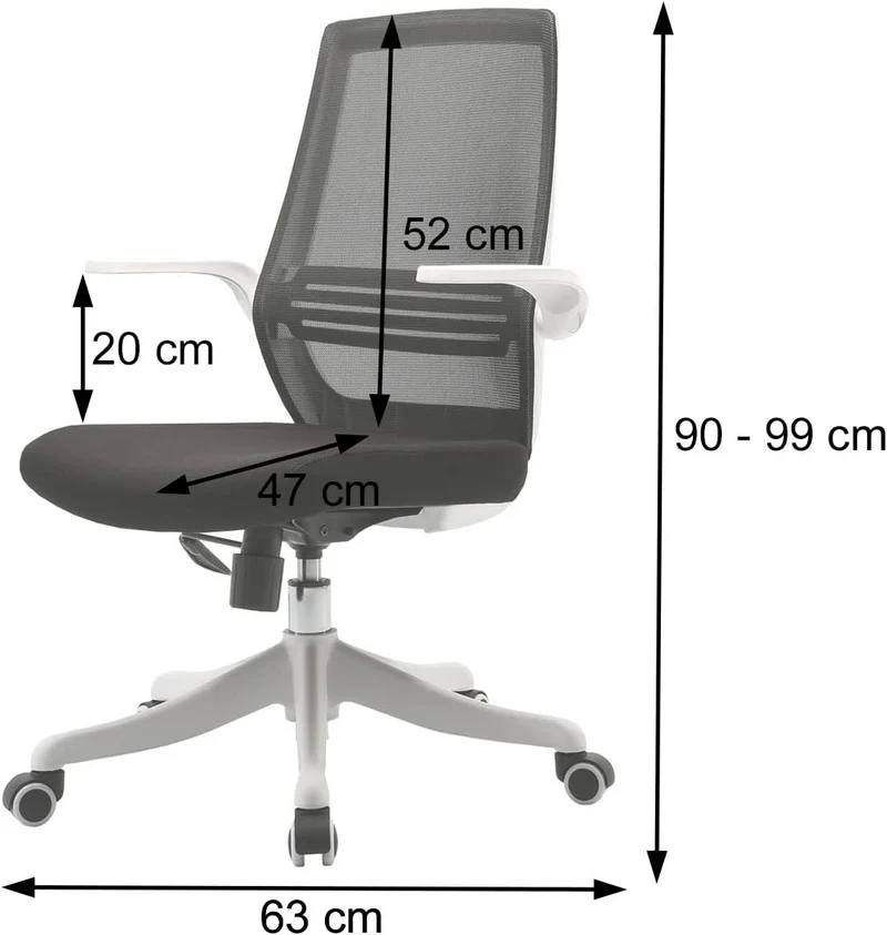Chaise de bureau ergonomique accoudoirs mécanisme de bascule en maille gris BUR04105