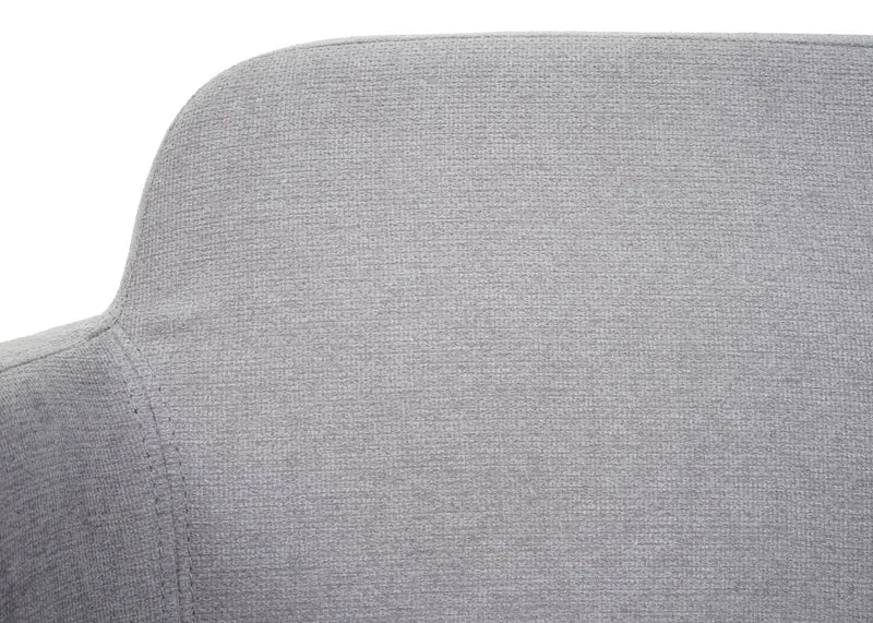 Chaise de salle à manger rembourrée avec accoudoirs tissu/textile métal gris 04_0006342