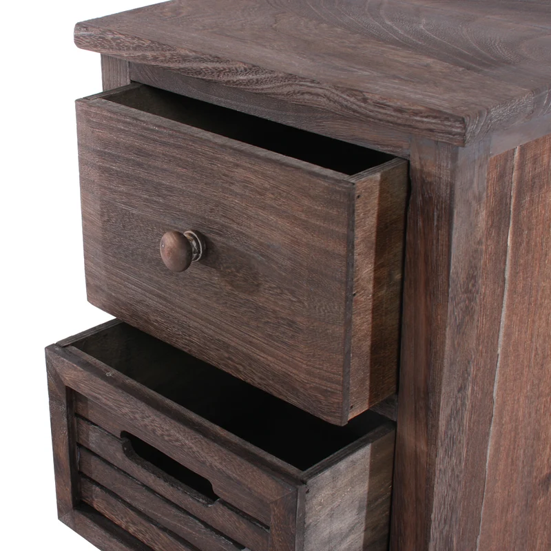 Commode meuble à tiroirs 4 tiroirs 74x30x25 cm aspect vintage marron 04_0006536