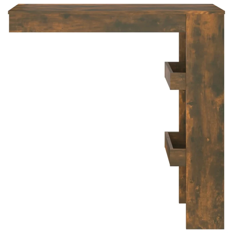 Table d’appoint multifonction murale avec étagères 102 x 45 x 103,5cm bois d'ingénierie marron DEC036475