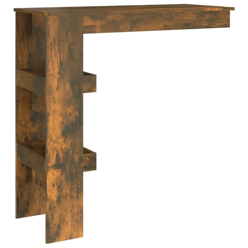 Table d’appoint multifonction murale avec étagères 102 x 45 x 103,5cm bois d'ingénierie marron DEC036475
