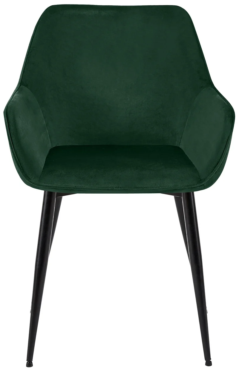 Chaise de salle à manger x1 bureau salle d'attente en velours vert et métal noir 10_0007232