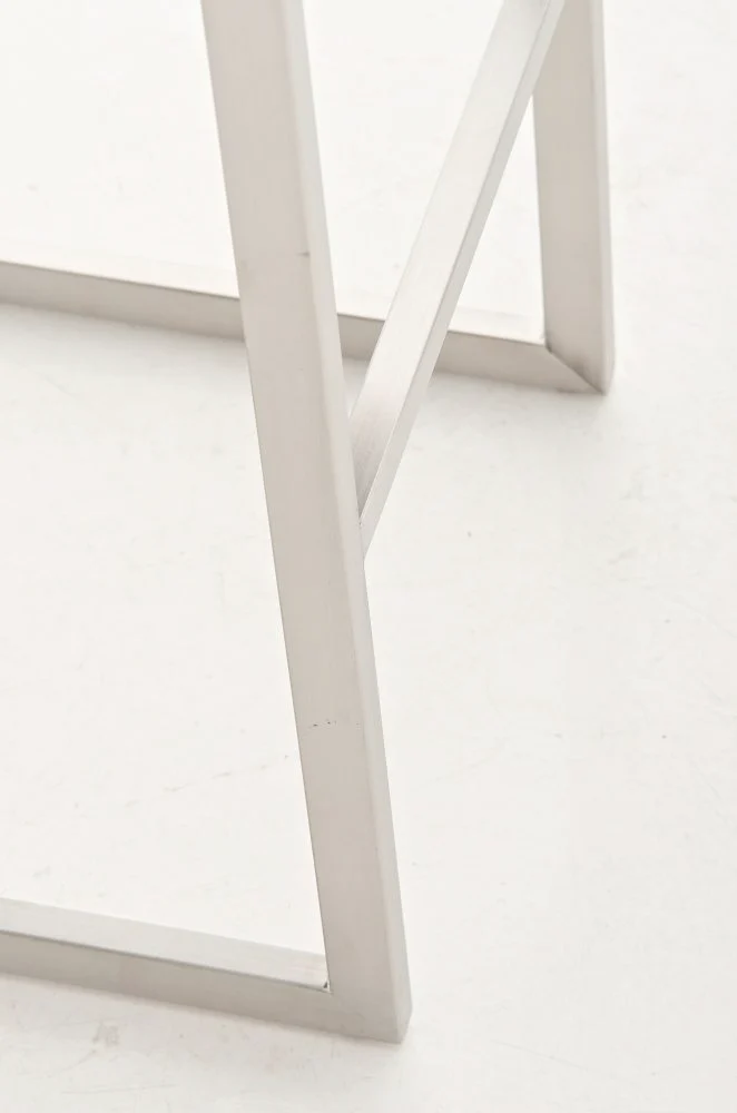 Lot de 2 tabourets de bar design moderne support en acier inoxydable assise en PVC gris 10_0004387