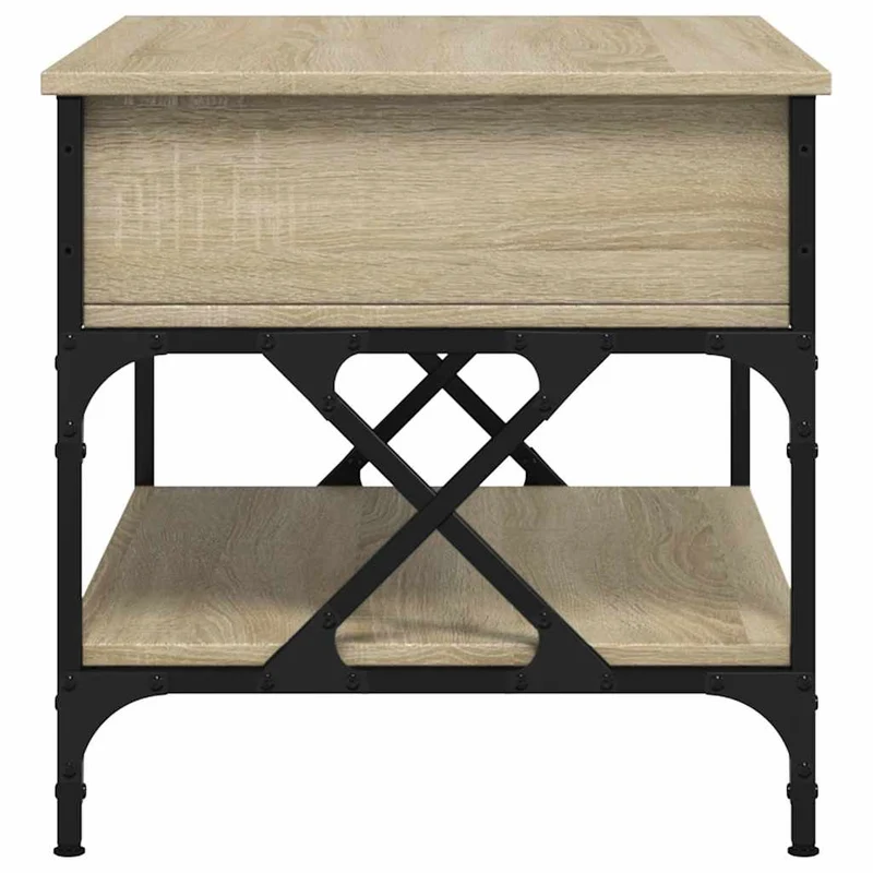 Table basse avec plateau relevable design industriel 70 x 50 x 50 cm bois d'ingénierie et métal DEC038986