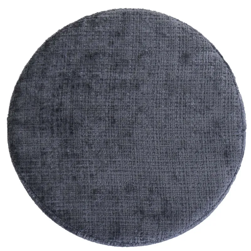 Lot de 2 tabourets réglables en hauteur pivotants 360° tissu chenille gris foncé Ø37 cm base acier 04_0009944