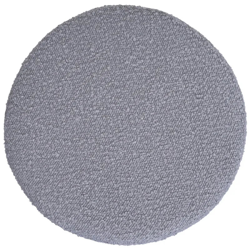 Lot de 2 tabourets réglables pivotants 360° tissu bouclé gris Ø37 cm base acier 04_0009932