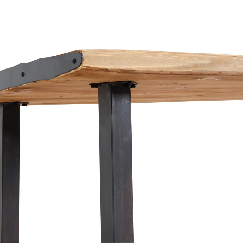 Ensemble table à manger industrielle 200 cm avec banc bois massif style industriel 04_0010223