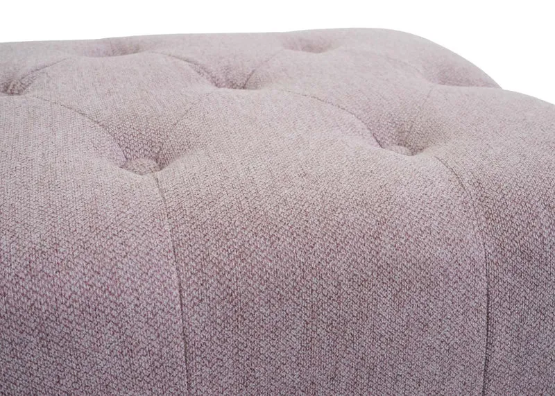 Pouf ottoman Chesterfield avec capitonnage repose-pieds design baroque assise rembourrée tissu déperlant rose clair structure bois 04_0009701