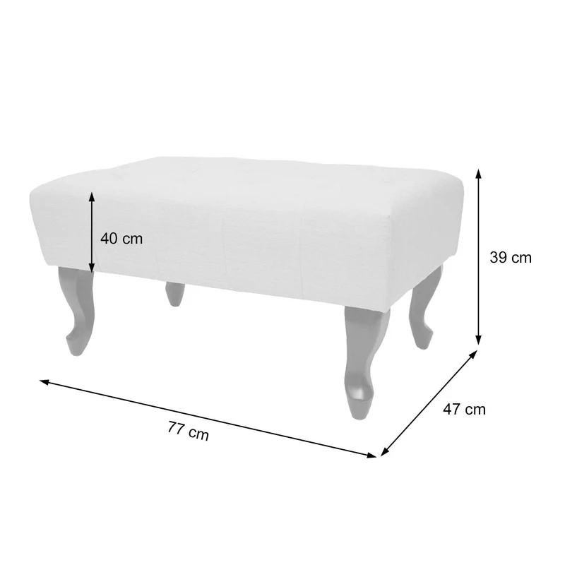 Pouf ottoman Chesterfield avec capitonnage repose-pieds design baroque assise rembourrée tissu déperlant rose clair structure bois 04_0009701