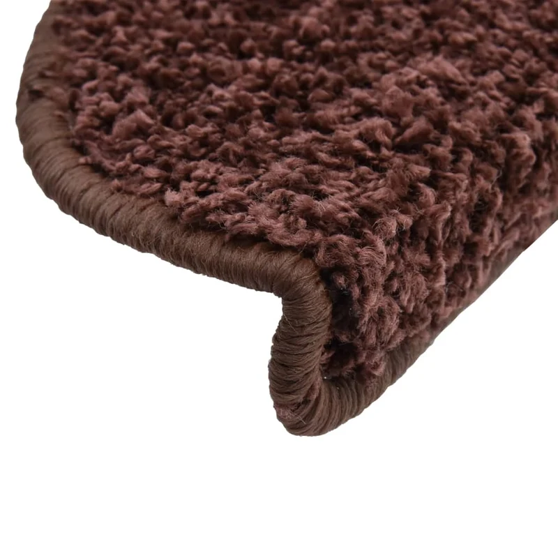 Tapis d'escalier 15 pièces Marron 56 x 20 cm DEC023563