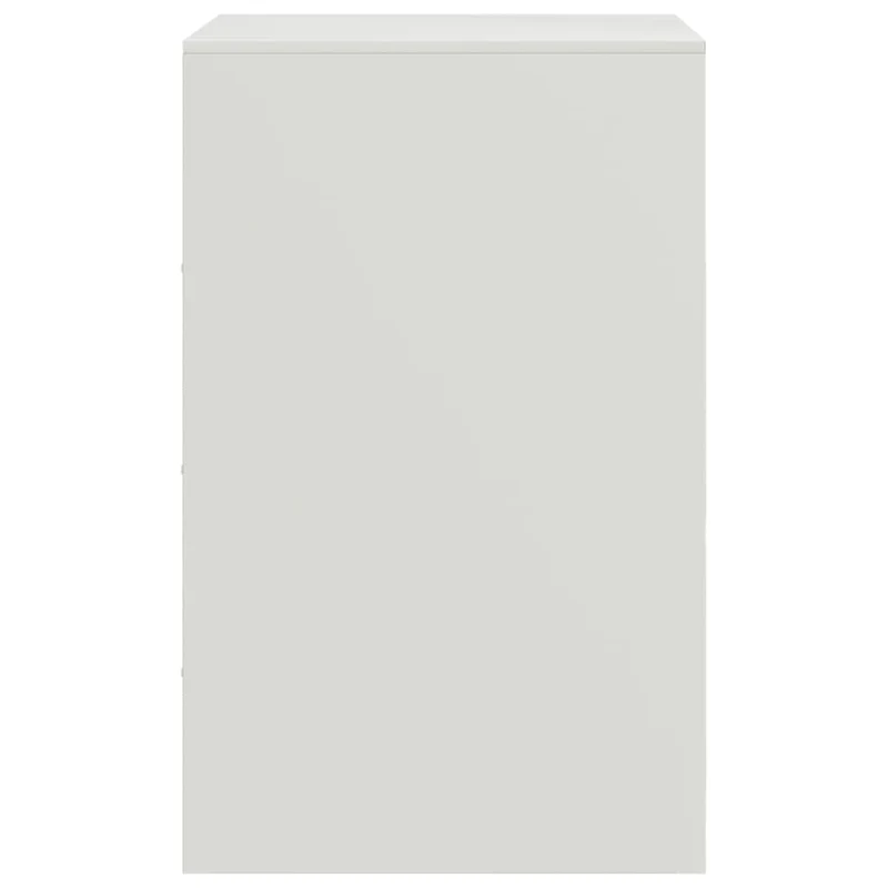 Table de chevet avec compartiment avec porte 34,5 x 39 x 62 cm acier blanc DEC033294