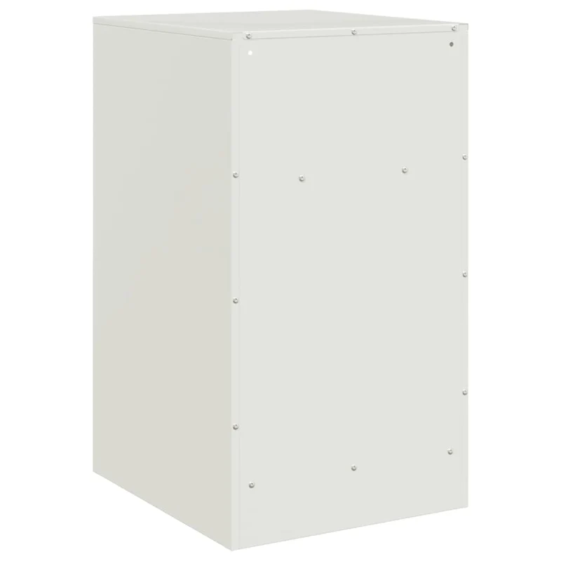 Table de chevet avec compartiment avec porte 34,5 x 39 x 62 cm acier blanc DEC033294
