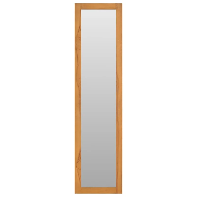 Miroir mural avec étagères 30x30x120 cm Bois de teck massif DEC022830