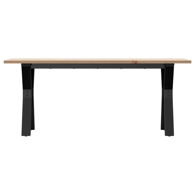 Table basse rectangulaire style industriel cadre en Y 110 x 40 x 45 cm bois de pin et acier DEC036279