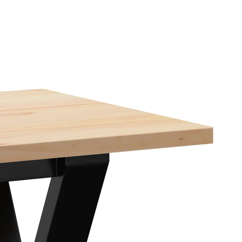 Table basse rectangulaire style industriel cadre en Y 110 x 40 x 45 cm bois de pin et acier DEC036279