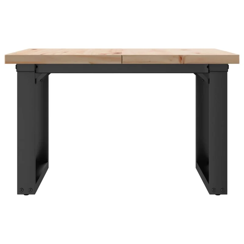 Table basse rectangulaire style industriel cadre en o 70 x 70 x 40,5cm bois de pin et acier DEC036246