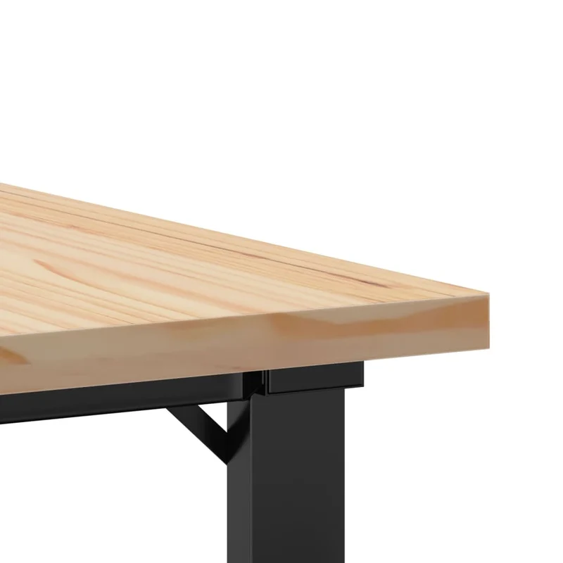 Table basse rectangulaire style industriel cadre en o 70 x 70 x 40,5cm bois de pin et acier DEC036246