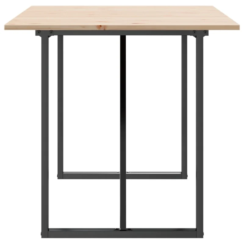 Table de salle à manger design industriel 160 x 80 x 75 cm bois de pin massif et acier DEC036784