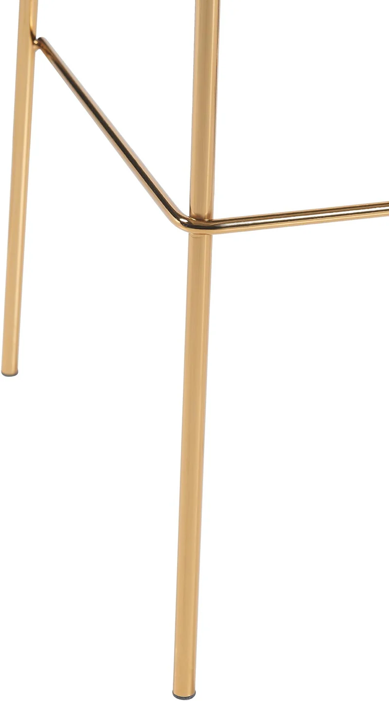 Tabouret de bar x1 en velours noir cadre métallique doré à quatre pieds style chic et moderne 10_0005850